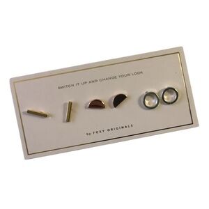 Gold and Silver Geometric Earrings Set